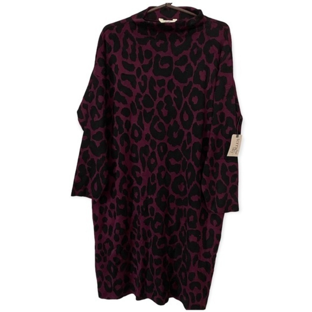 Time And Tru Dress Women’s 1X 16W-18W Mock Neck Jacquard Long Sleeve New